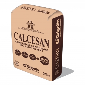 CALCESAN - Bio-prodotto monostrato ad azione deumidificante da impiegare come rinzaffo, intonaco e finitura a base di calce idraulica naturale certificata NHL 3,5