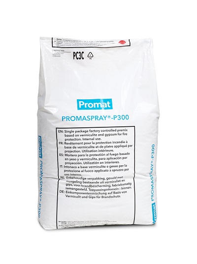 PROMASPRAY®-P300 è un intonaco premiscelato leggero a base gesso, leganti idraulici, vermiculite e additivi speciali.