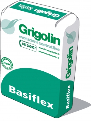 BASIFLEX - Adesivo grigio flessibile in polvere per isolamento a cappotto